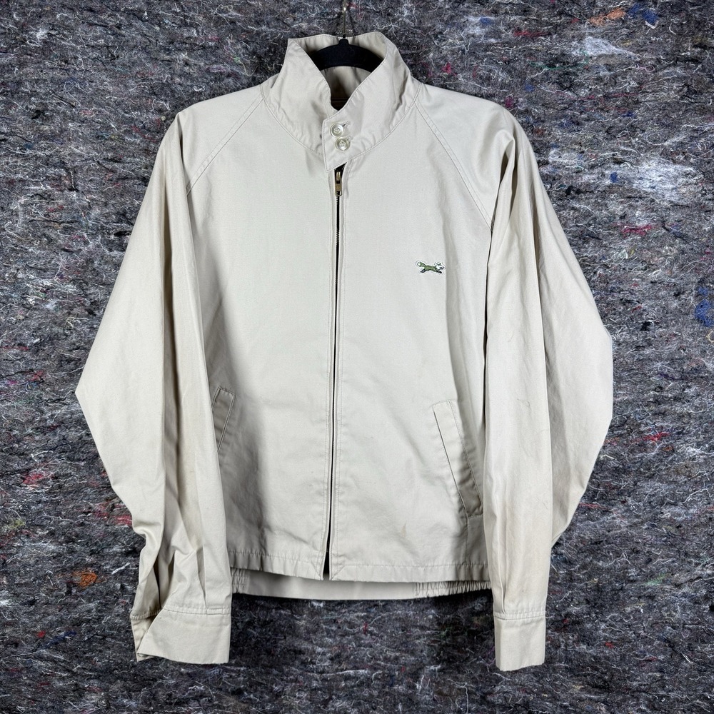 Vintage The Fox JC Penney Jacket Mens Large Beige Tan Workwear Worker Full Zip